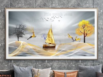 File gốc File tranh hiện đại pha lê gương KF94361 (chuẩn CMYK) cho nhà in