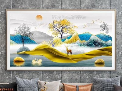 Tải file File tranh hiện đại pha lê gương KF94362 (gốc) chủ đề tâm linh