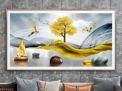 File gốc File tranh hiện đại pha lê gương KF94363 (PNG) nền trong suốt