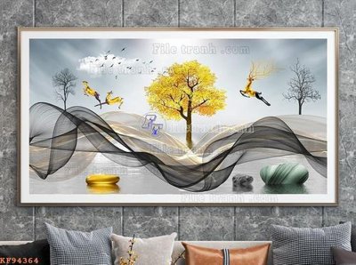 File gốc File tranh hiện đại pha lê gương KF94364 (in 3D) nghệ thuật