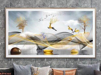 Chi tiết file gốc File tranh hiện đại pha lê gương KF94366 (cho in tráng gương)