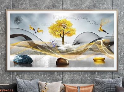 File gốc File tranh hiện đại pha lê gương KF94371 (in mica) làm quà tặng