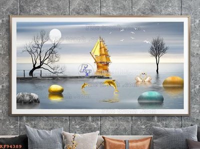 File tranh File tranh hiện đại pha lê gương KF94389 (ảnh gốc) in trần nhà