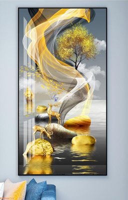 File in ấn File tranh hiện đại pha lê gương KF94611 (bản gốc) cao cấp