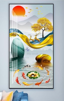 File tranh File tranh hiện đại pha lê gương KF94650 (ảnh gốc) in trần 3D