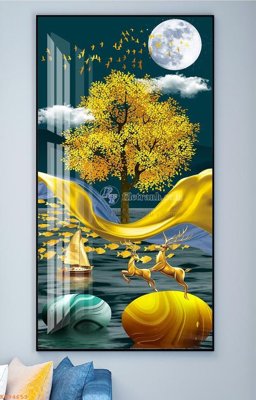 File ảnh File tranh hiện đại pha lê gương KF94653 (gốc) trang trí khách sạn