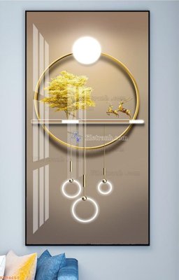 File tranh File tranh hiện đại pha lê gương KF94661 (bản gốc) in lụa dán tường