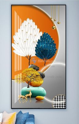 File tranh File tranh hiện đại pha lê gương KF94665 (gốc) in trên kính