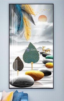 File in trần File tranh hiện đại pha lê gương KF94666 (bản gốc) trời sao