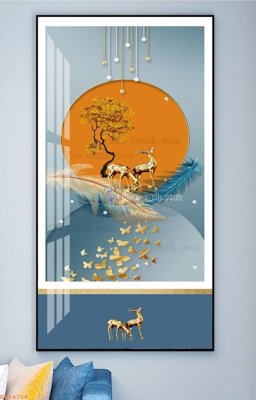 File PSD File tranh hiện đại pha lê gương KF94708 (gốc) nhiều lớp (multi-layer)