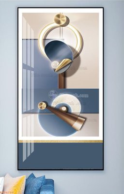 File in trần File tranh hiện đại pha lê gương KF94780 (bản gốc) mây trời