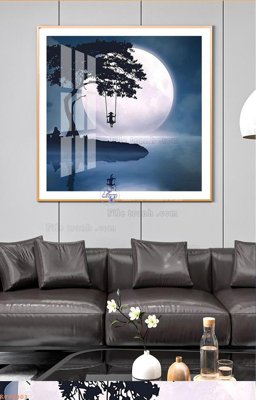 File gốc File tranh hiện đại pha lê gương KF94802 (trang trí) phòng ngủ