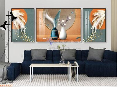 File tranh gốc in trần nhà File tranh hiện đại pha lê gương KF94827 3D