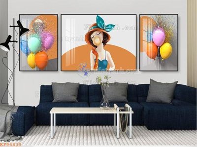 Tải file File tranh hiện đại pha lê gương KF94839 (gốc) chủ đề hoa sen