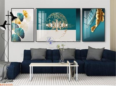 File tranh File tranh hiện đại pha lê gương KF94844 (file gốc) chủ đề phong thủy