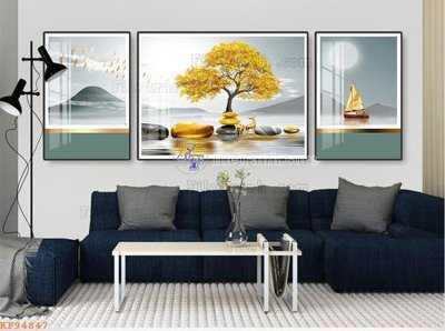 File in trần File tranh hiện đại pha lê gương KF94847 (bản gốc) trời sao