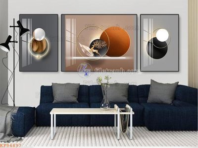 File gốc File tranh hiện đại pha lê gương KF94897 (in lụa) hoa văn cổ điển