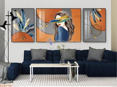 File tranh File tranh hiện đại pha lê gương KF94902 (bản gốc) in lụa 5D