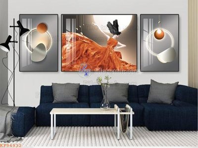 Tải file File tranh hiện đại pha lê gương KF94932 (gốc) chủ đề phong thủy