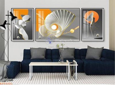 File gốc File tranh hiện đại pha lê gương KF94991 (in lụa) tranh thuận buồm