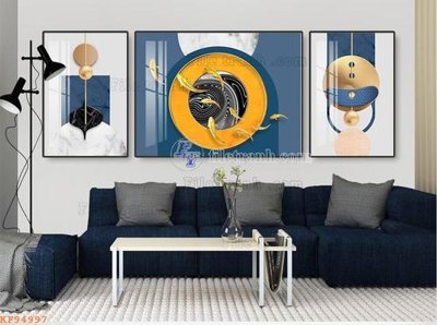 Tải file File tranh hiện đại pha lê gương KF94997 (gốc) chủ đề hoa sen