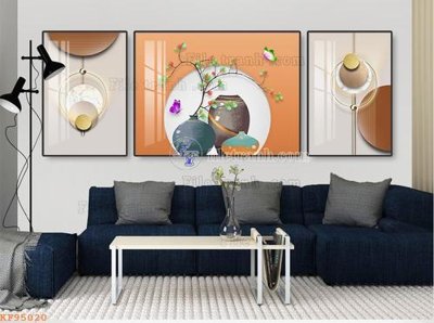 File tranh gốc in trần nhà File tranh hiện đại pha lê gương KF95020 3D