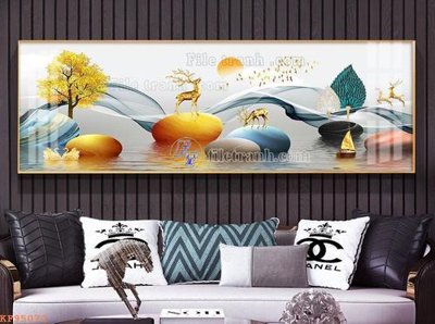 File gốc File tranh hiện đại pha lê gương KF95072 (in tráng gương) hiện đại