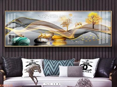 File gốc File tranh hiện đại pha lê gương KF95115 (in mica) làm bảng hiệu