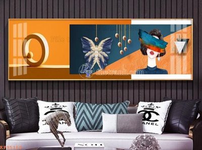 File gốc File tranh hiện đại pha lê gương KF95169 (in lụa) hoa văn cổ điển