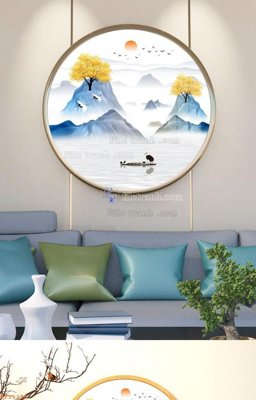 File tranh File tranh hiện đại pha lê gương KF95236 (gốc) in vải canvas