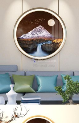 File gốc File tranh hiện đại pha lê gương KF95255 (in lụa) tranh mã đáo