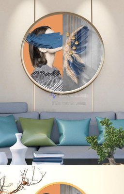 File in lụa File tranh hiện đại pha lê gương KF95267 (hoa văn) File tranh hiện đại pha lê gương KF95267