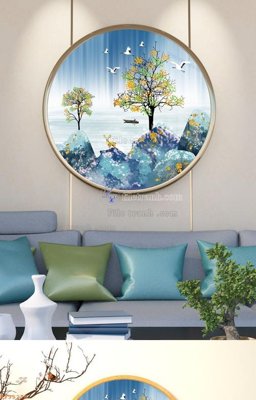 File gốc File tranh hiện đại pha lê gương KF95276 (in mica) làm bảng hiệu