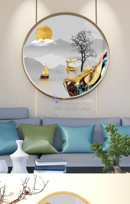 File in ấn chuyên nghiệp File tranh hiện đại pha lê gương KF95290 (file gốc)