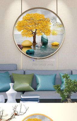 File gốc File tranh hiện đại pha lê gương KF95291 (dành cho trang trí nội thất)