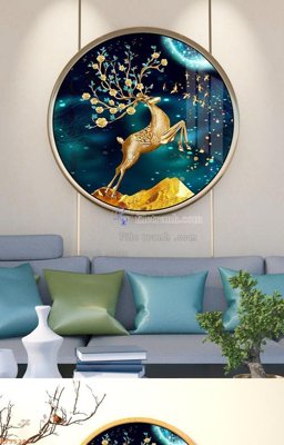 Download file File tranh hiện đại pha lê gương KF95293 (gốc) in mica bàn thờ