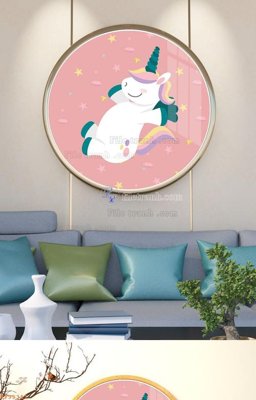 Hình ảnh file gốc in trần nhà File tranh hiện đại pha lê gương KF95311