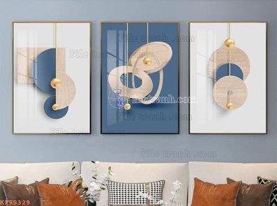 File in trần File tranh hiện đại pha lê gương KF95329 (bản gốc) phong cảnh