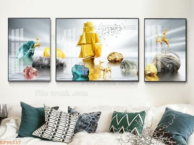 File gốc File tranh hiện đại pha lê gương KF95337 (thiết kế) độc quyền