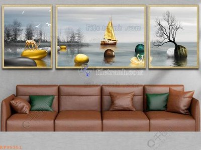 File tranh quảng cáo File tranh hiện đại pha lê gương KF95351 (file gốc) chuyên nghiệp