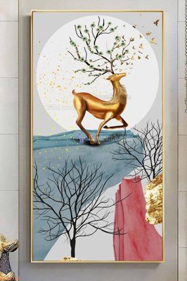 File tranh File tranh hiện đại pha lê gương KF95358 (ảnh gốc) in trần 3D