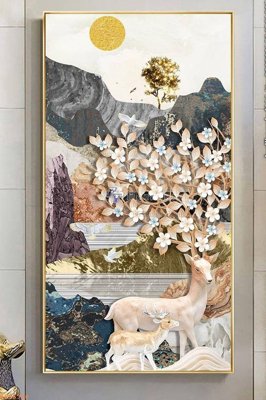 Mua file gốc File tranh hiện đại pha lê gương KF95360 (PSD) tại Filetranh.com