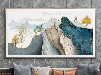 File in ấn File tranh hiện đại pha lê gương KF95389 (bản gốc) từ file gốc