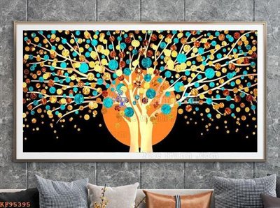 File tranh File tranh hiện đại pha lê gương KF95395 (gốc) chủ đề thiên nhiên