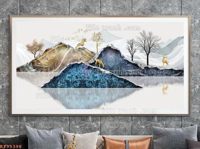 File gốc File tranh hiện đại pha lê gương KF95398 (PNG) trong suốt (transparent)