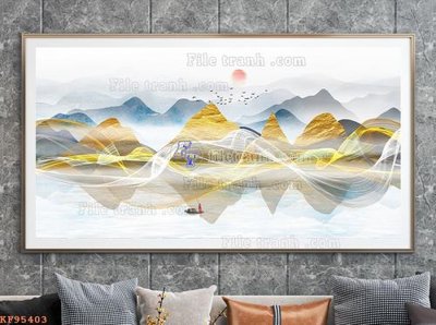 File tranh File tranh hiện đại pha lê gương KF95403 (gốc) chủ đề trừu tượng