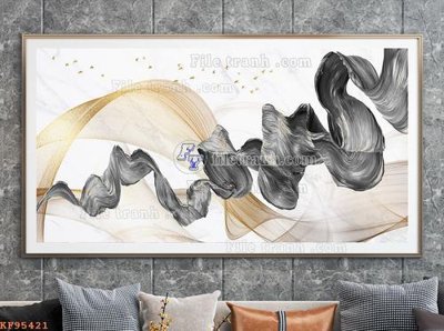 File tranh File tranh hiện đại pha lê gương KF95421 (bản gốc) in lụa 3D