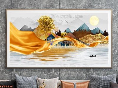 File PSD File tranh hiện đại pha lê gương KF95436 (bản gốc) cho nhà in