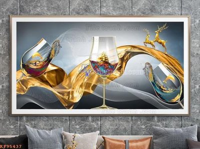 File gốc File tranh hiện đại pha lê gương KF95437 (in tráng gương) hiện đại