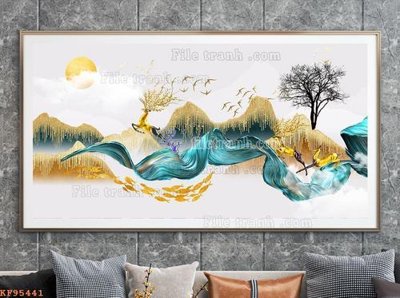 File in ấn chuyên nghiệp File tranh hiện đại pha lê gương KF95441 (file gốc)